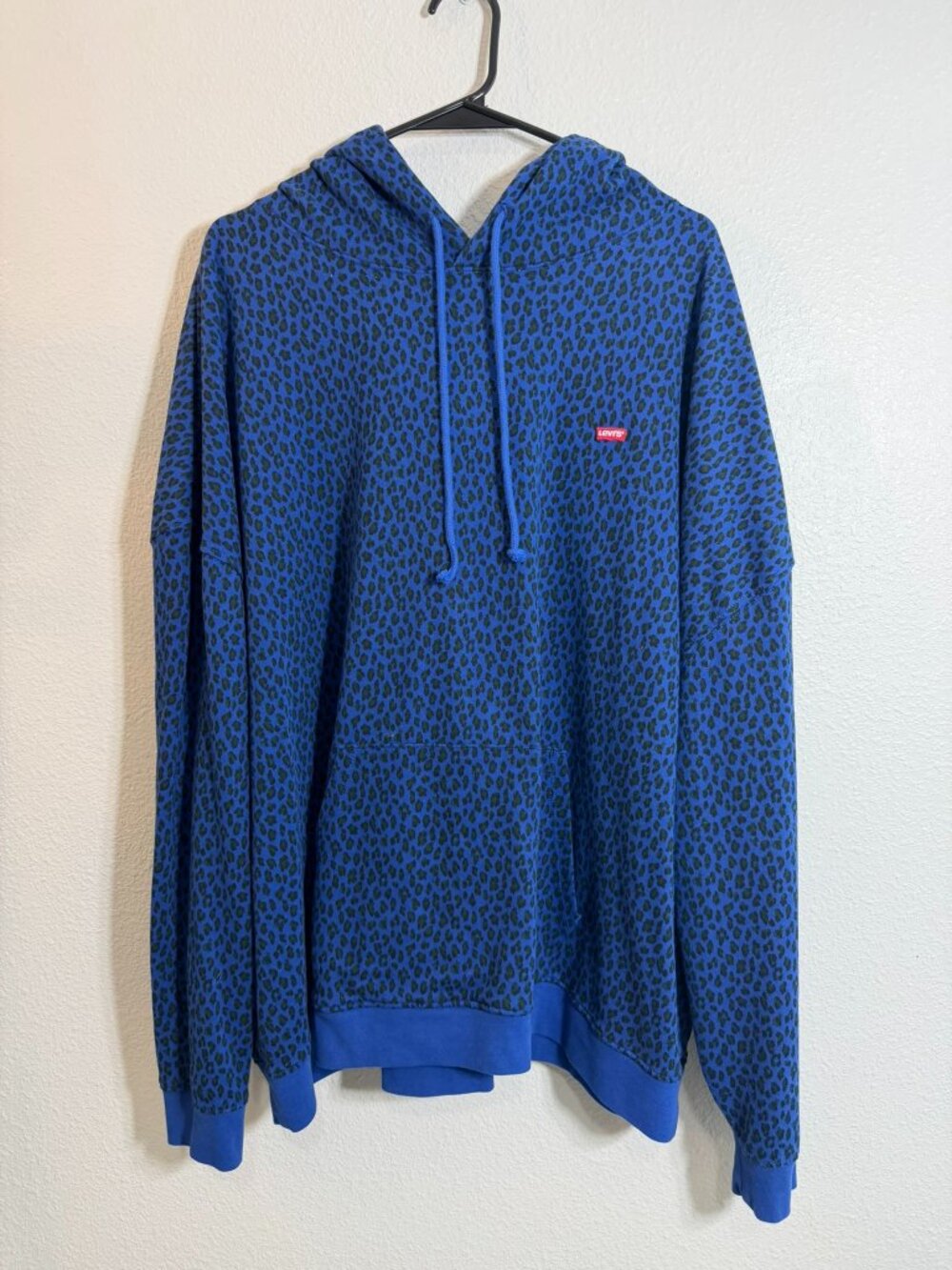 Levi’s Royal Blue & Black Animal Print Oversized Pullover Hoodie 💙🐆Plus 3X